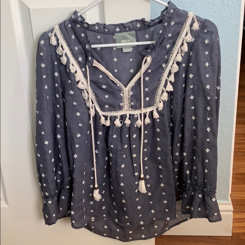 Chambray-like cotton top